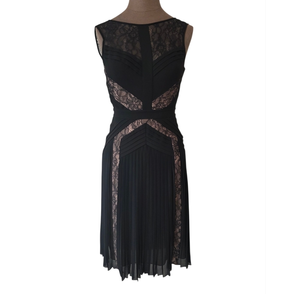 BCBG MAXAZRIA Raya Cocktail Lace Dress Size 0 Black / Nude